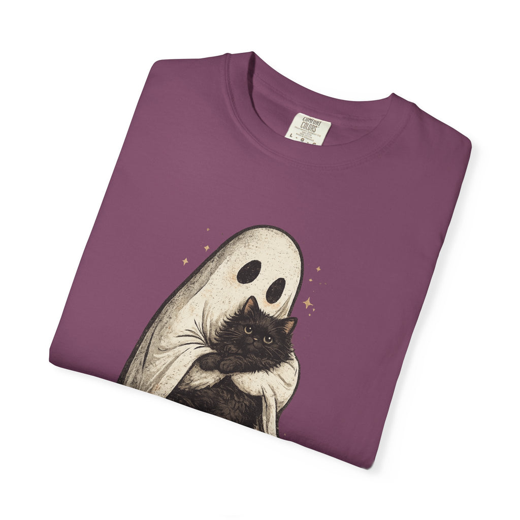 Ghost Hug T-Shirt — Cute Ghost Holding Cat Graphic Tee