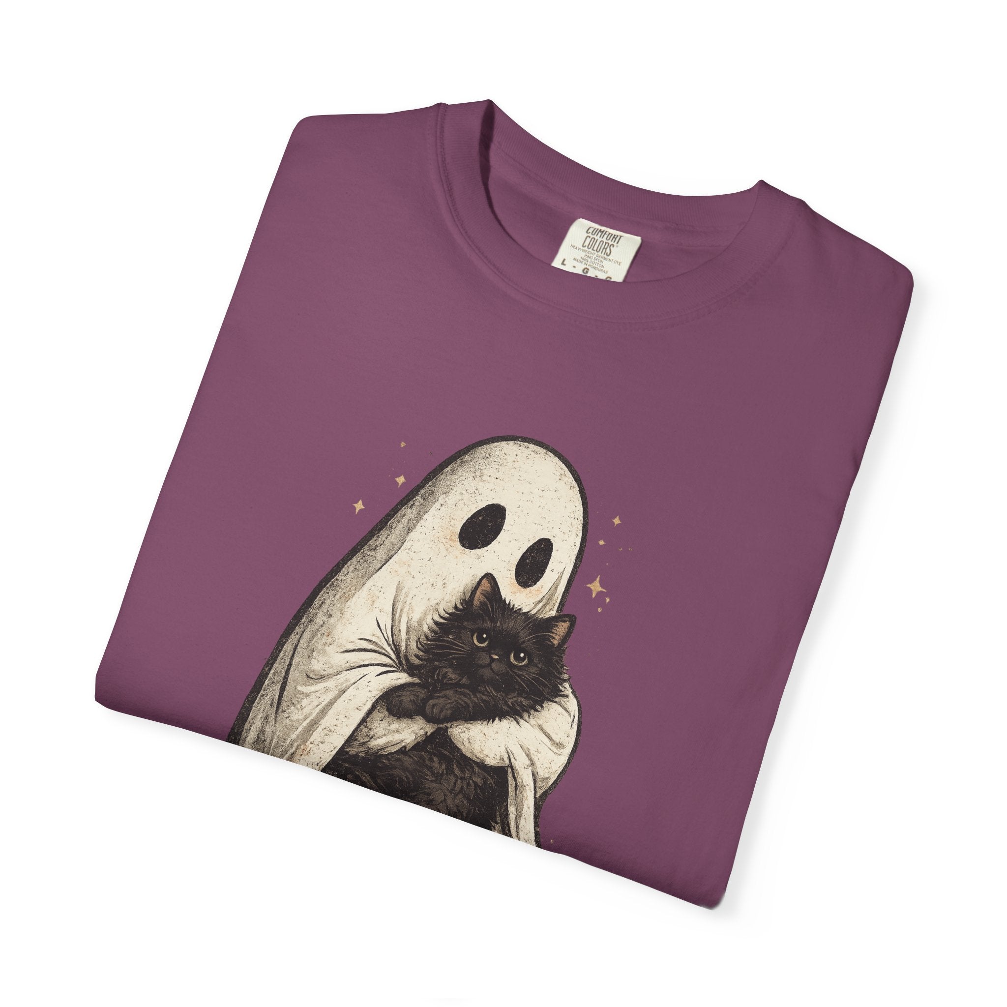 Ghost Hug T-Shirt — Cute Ghost Holding Cat Graphic Tee