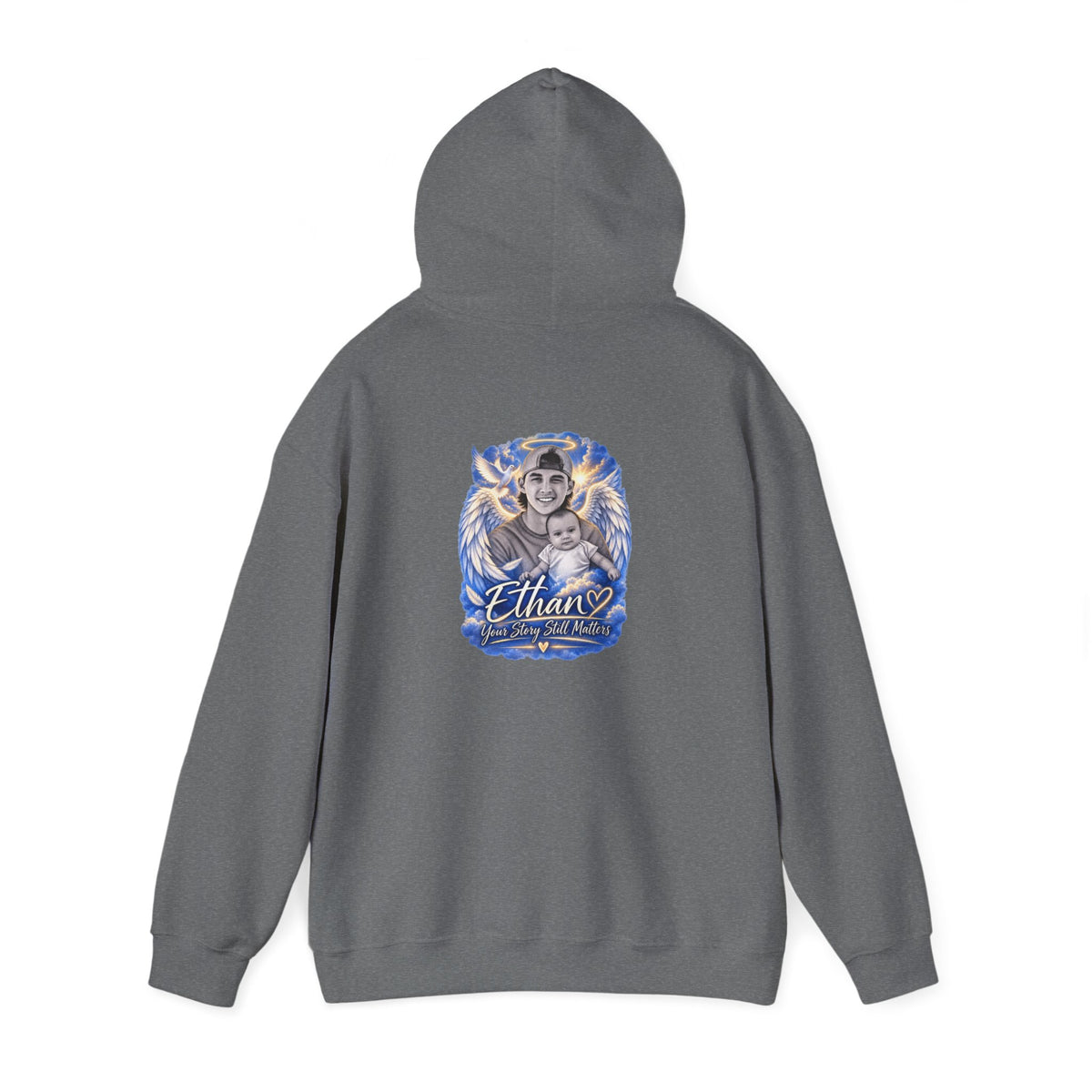 Memorial Hoodie - "Ethan Your story still matters" Angel Wings Tribute Pullover