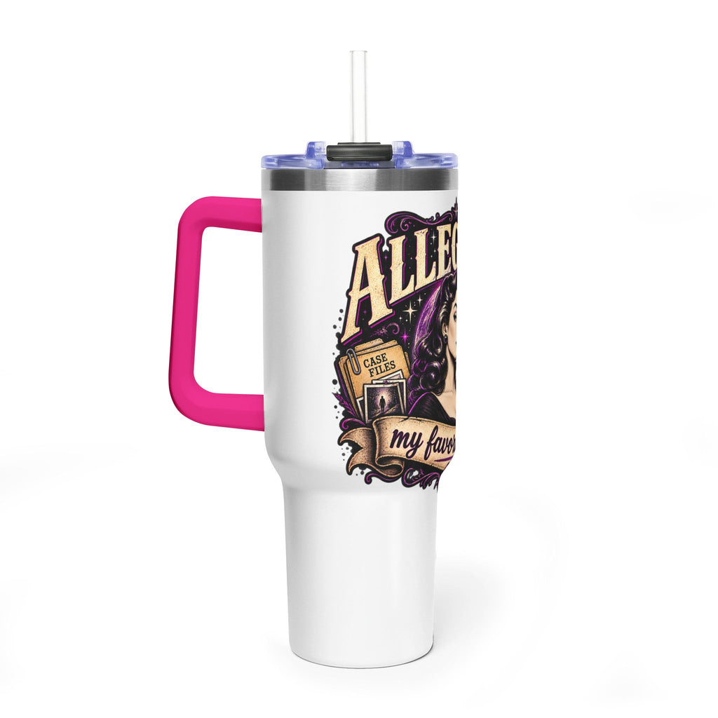 40oz Vacuum Tumbler - "Allegedly" Retro Detective Graphic