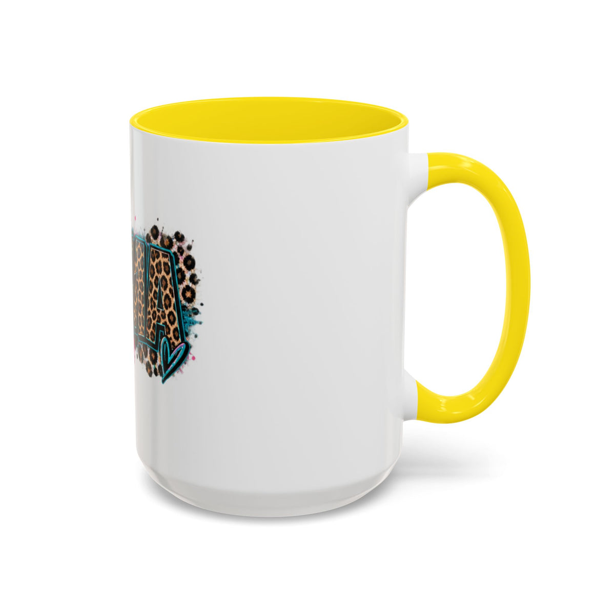 Leopard Print 'Mema' Accent Coffee Mug — Bold Animal Print Ceramic Mug- Mema Gift