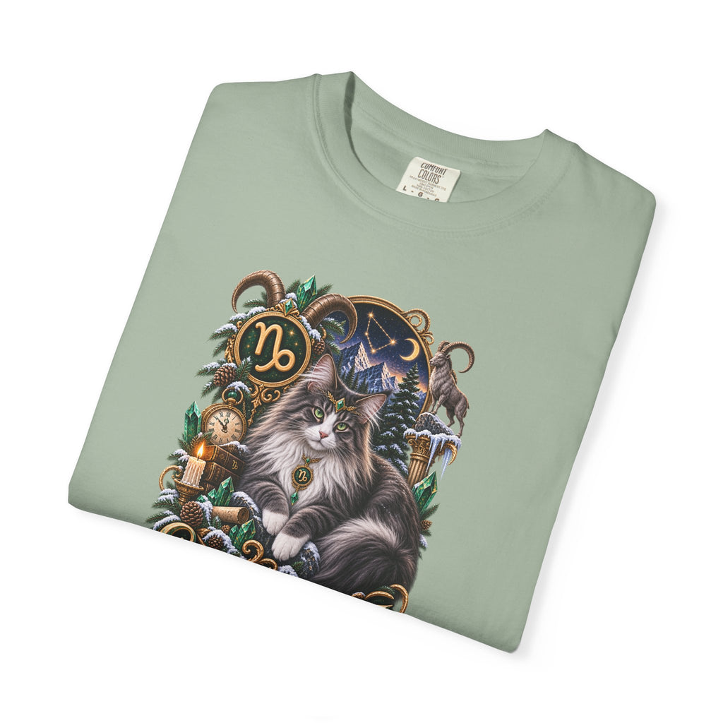 Capricorn Zodiac Norwegian Mountain Cat T-Shirt — Astrological Horoscope Tee