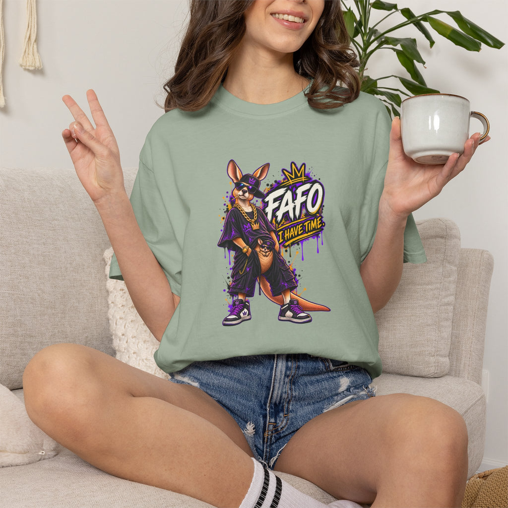 FAFO Kangaroo Graphic T-Shirt — Streetwear Retro Animal Design