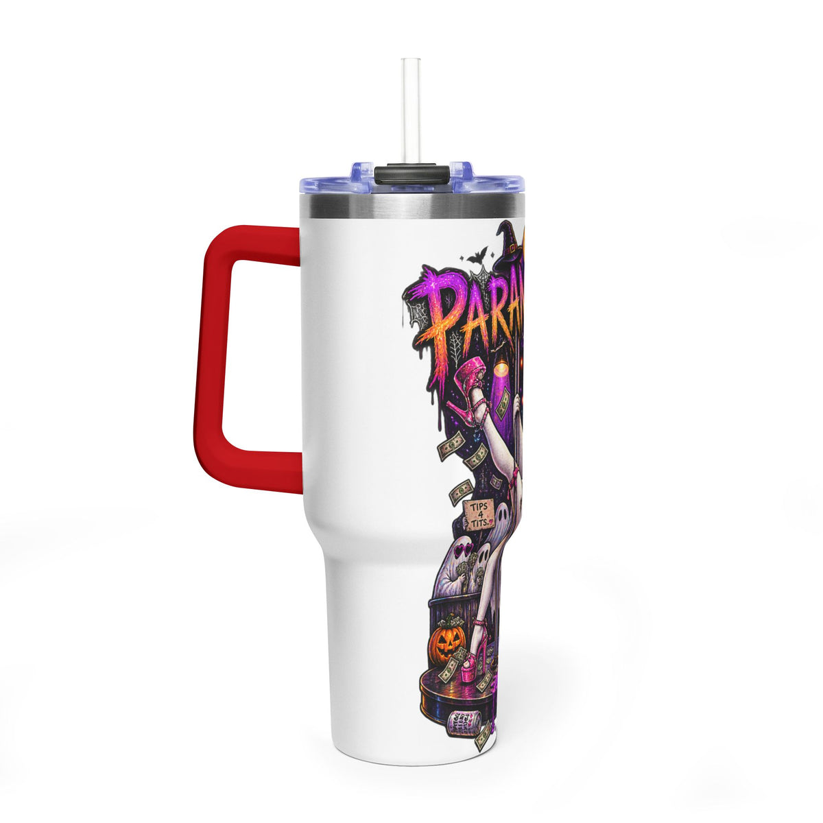 Paranormal Activity 40oz Vacuum Novelty Tumbler — Stripper Halloween Ghost Travel Mug