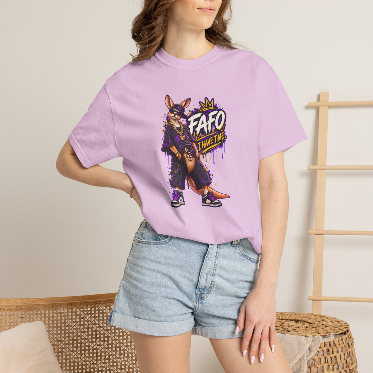 FAFO Kangaroo Graphic T-Shirt — Streetwear Retro Animal Design