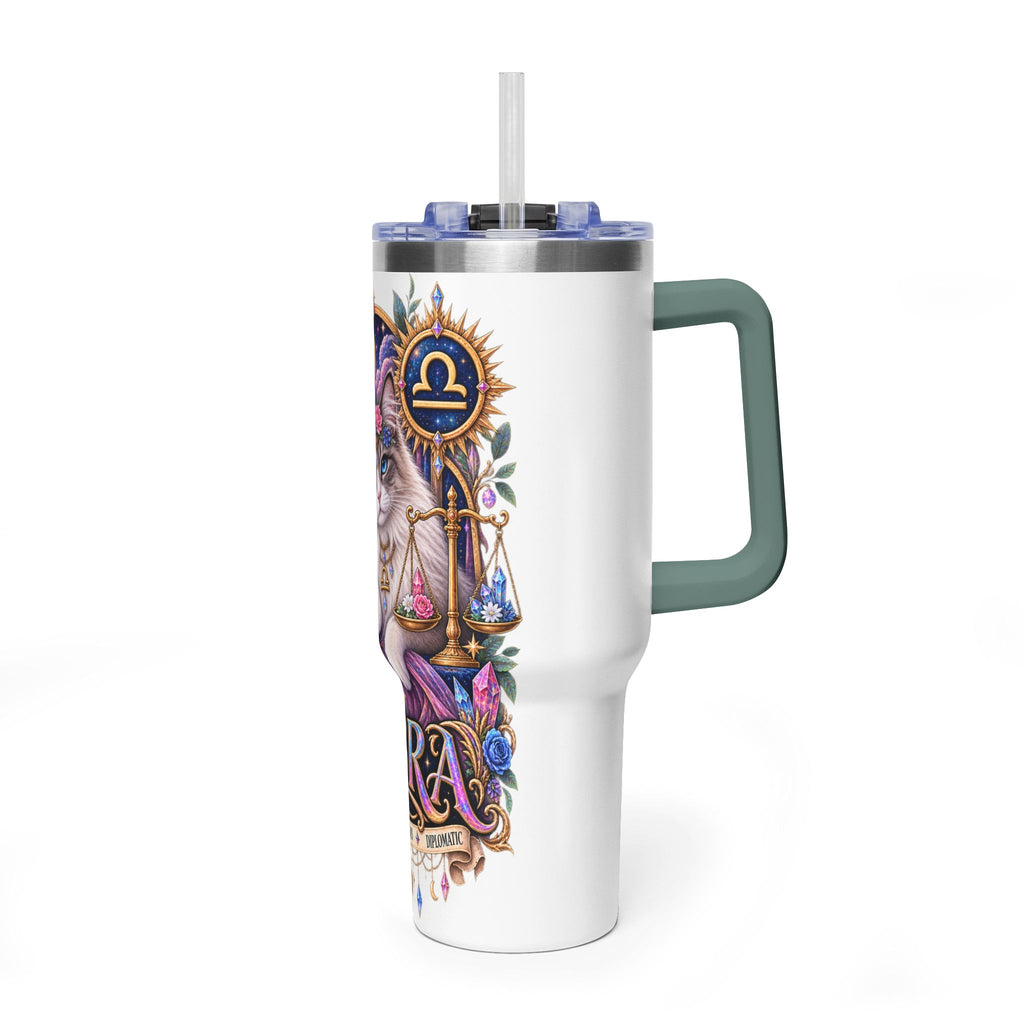Libra Persian Cat 40oz Vacuum Tumbler — Zodiac Thermal Travel Mug