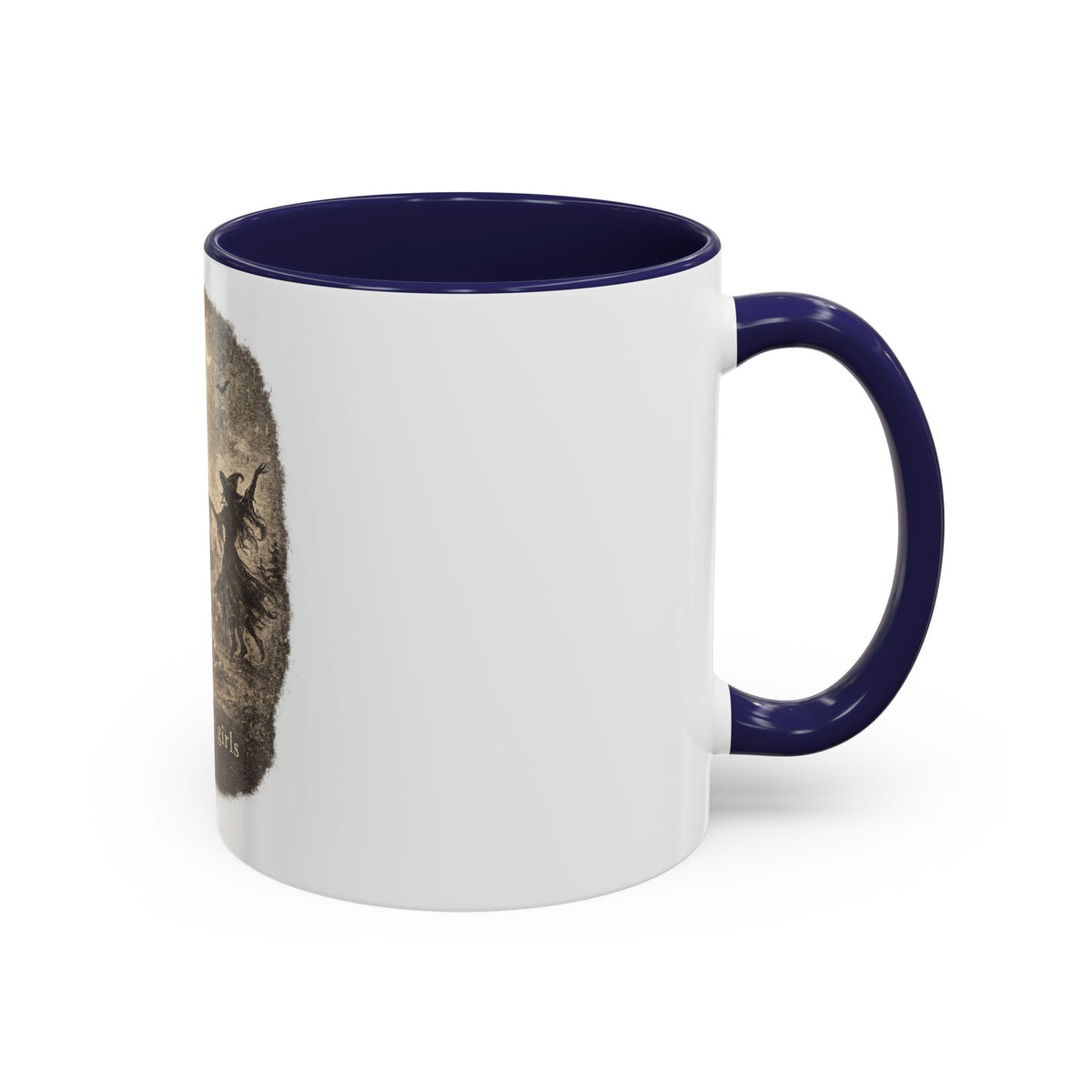Witch Circle Coffee Mug — "Girls Will Be Girls" Vintage Halloween Accent Mug