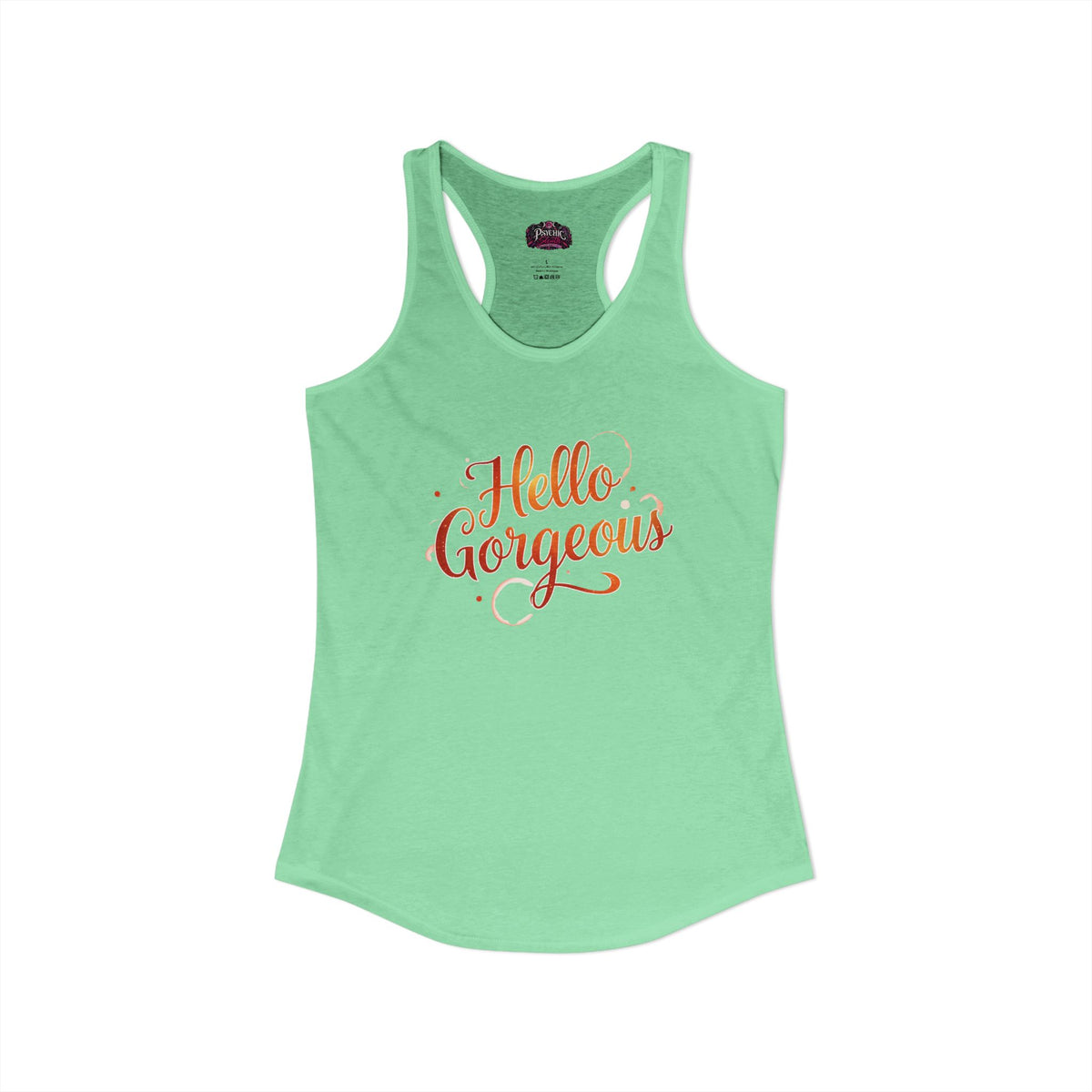 Sunset Hello Gorgeous Ideal Racerback Tank