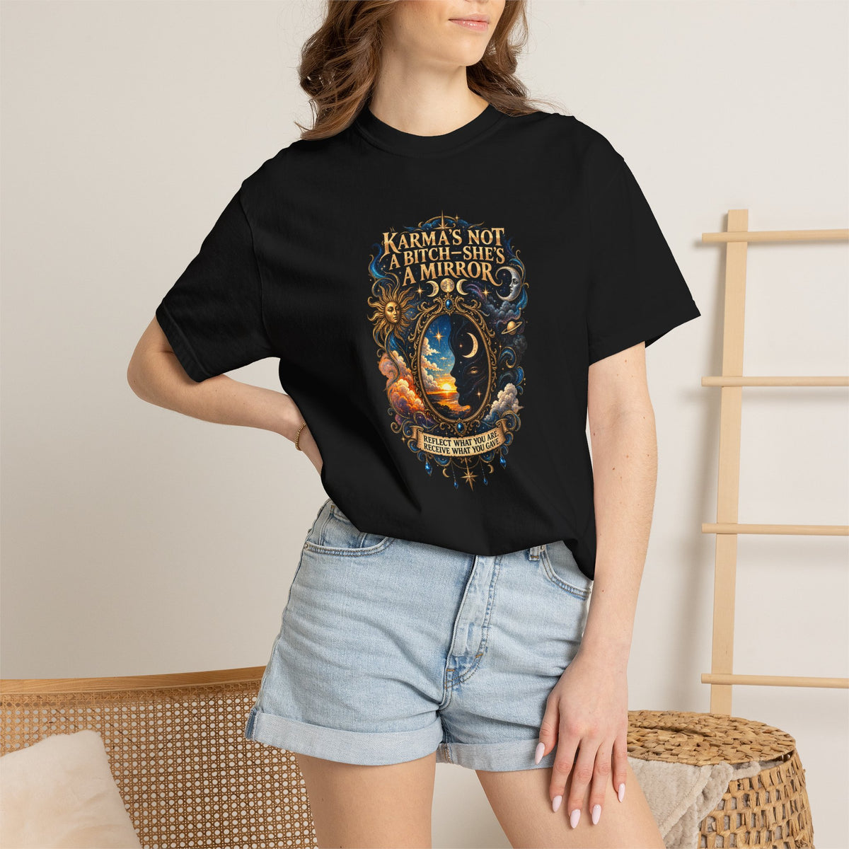 Karma's not a Bitch she's a Mirror- Mystic Tarot Graphic Tee