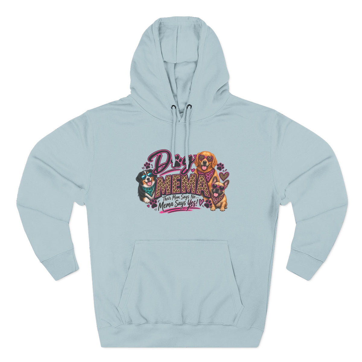 Dog Mema Hoodie — Cute Paw Print Graphic Pullover for Grandma Dog lovers