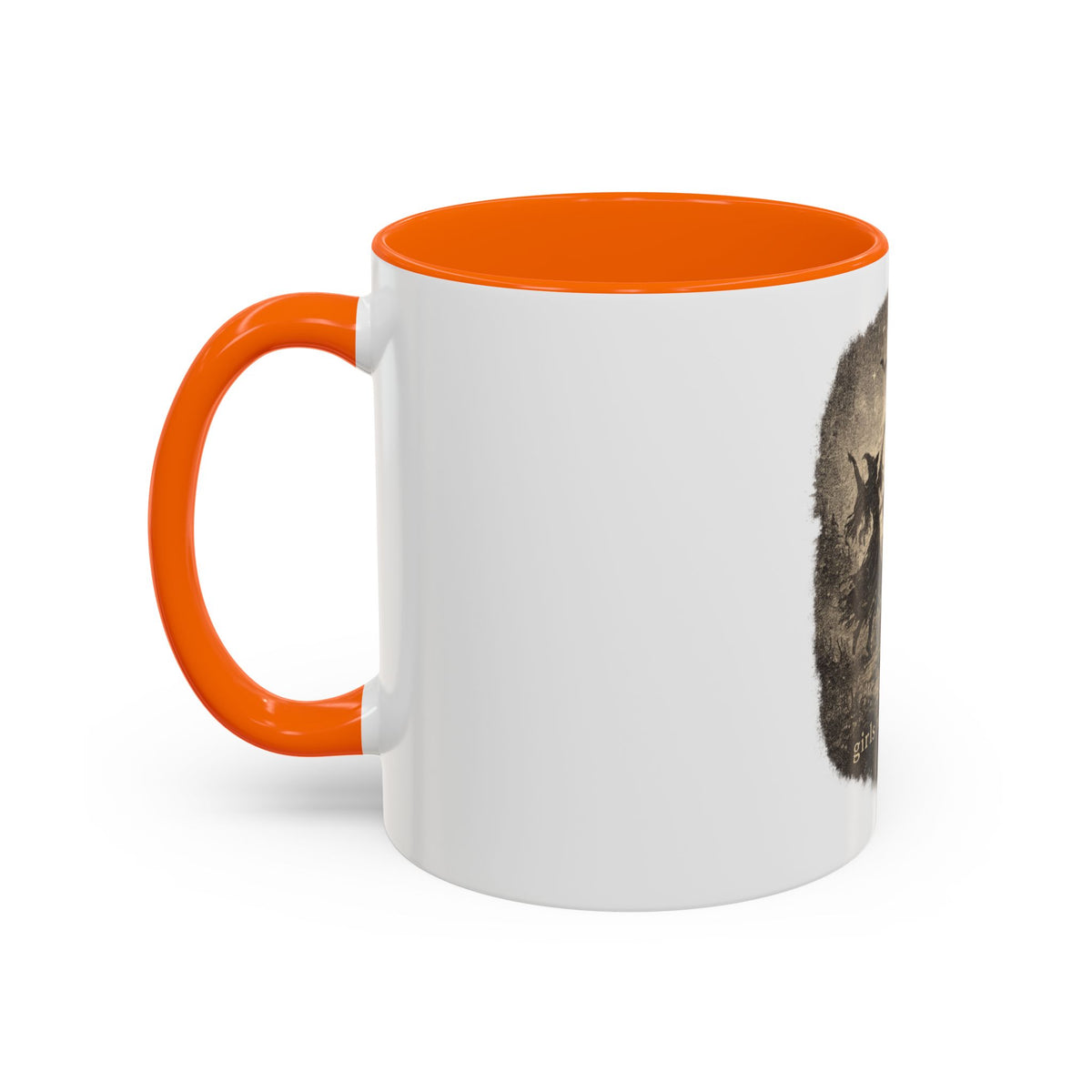 Witch Circle Coffee Mug — "Girls Will Be Girls" Vintage Halloween Accent Mug