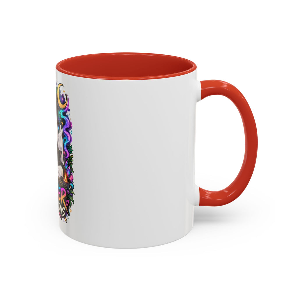 Higher Vibrations Coffee Mug — Cute Ghost & Cat Accent Mug (11/15 oz)
