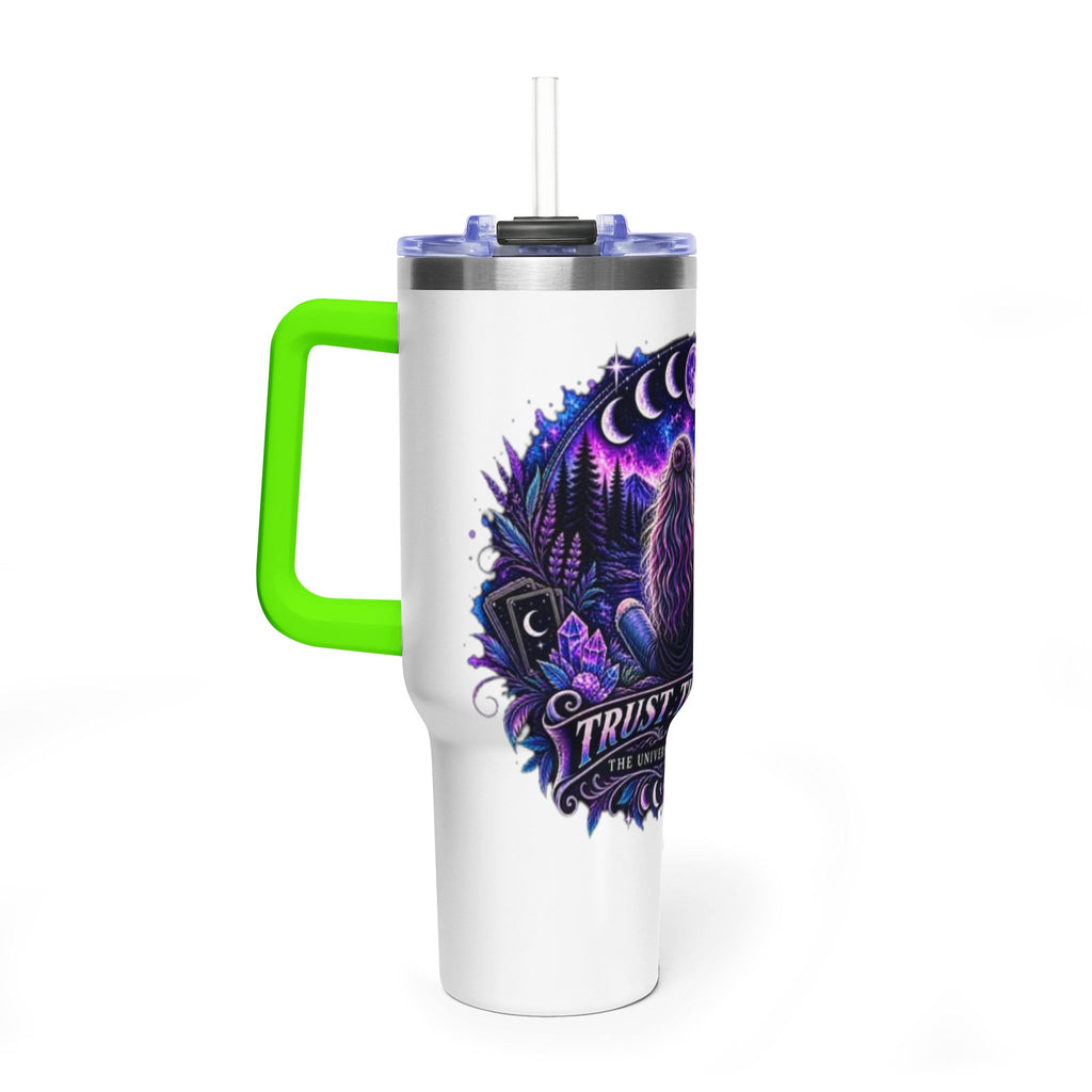 40oz Vacuum Tumbler – 'Trust the Signs' Moonlit Forest Design