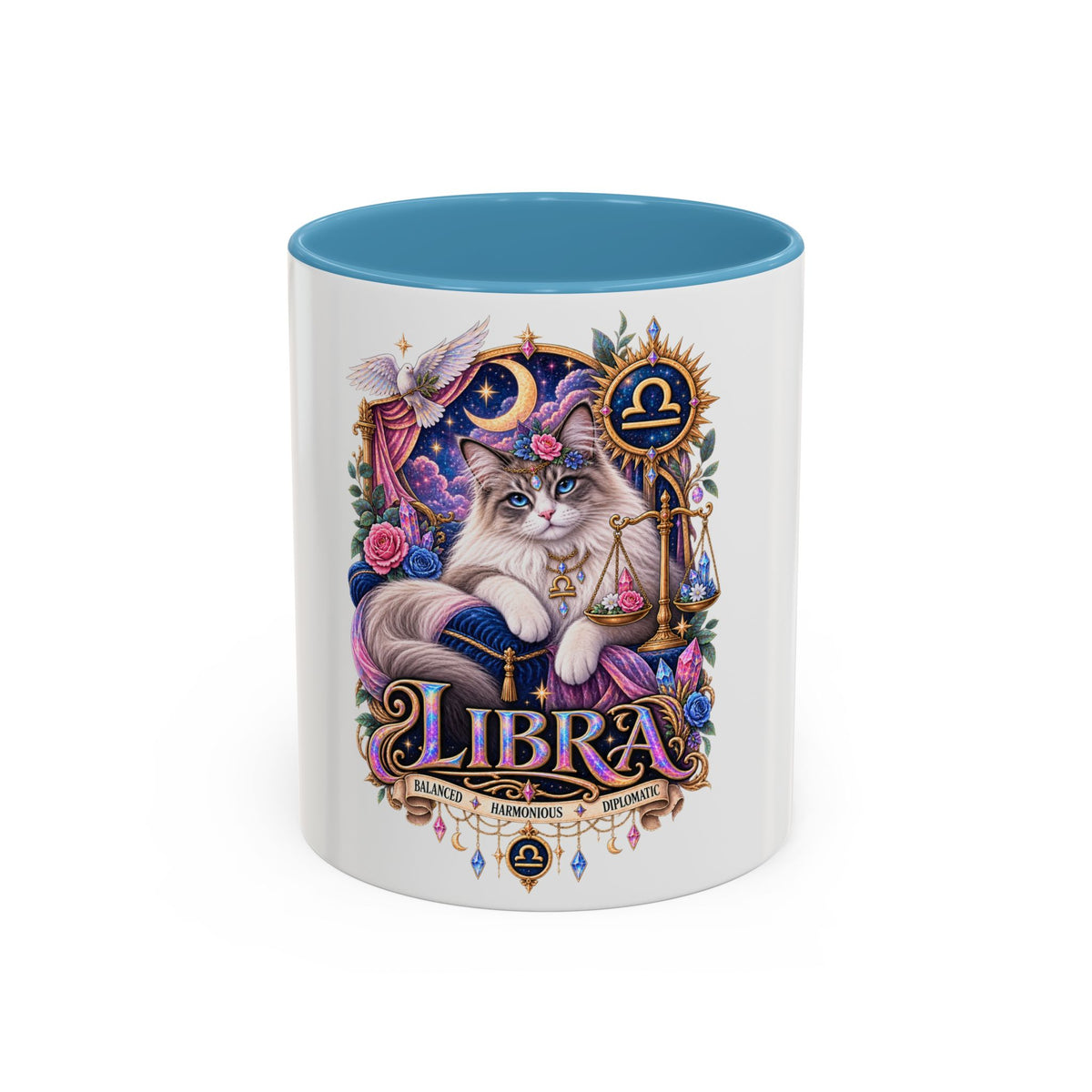 Libra Persian Cat Accent Coffee Mug — Zodiac Horoscope Gift (11/15oz)