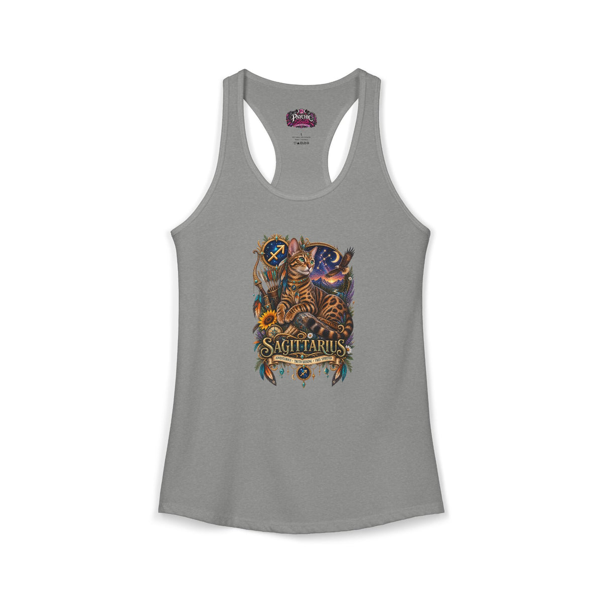 Sagittarius Bengal Cat Zodiac Tank- Celestial Astrology Cat Lover Tank