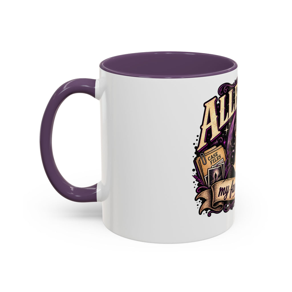 Allegedly Coffee Mug — Retro Pinup Mystery Design