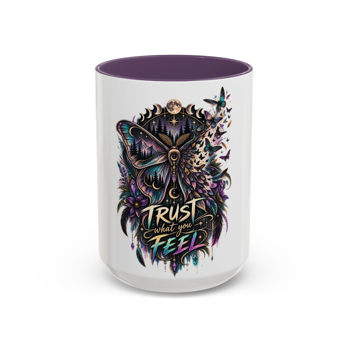 Trust What You Feel Moth Coffee Mug – Inspirational 11/15oz Accent Mug