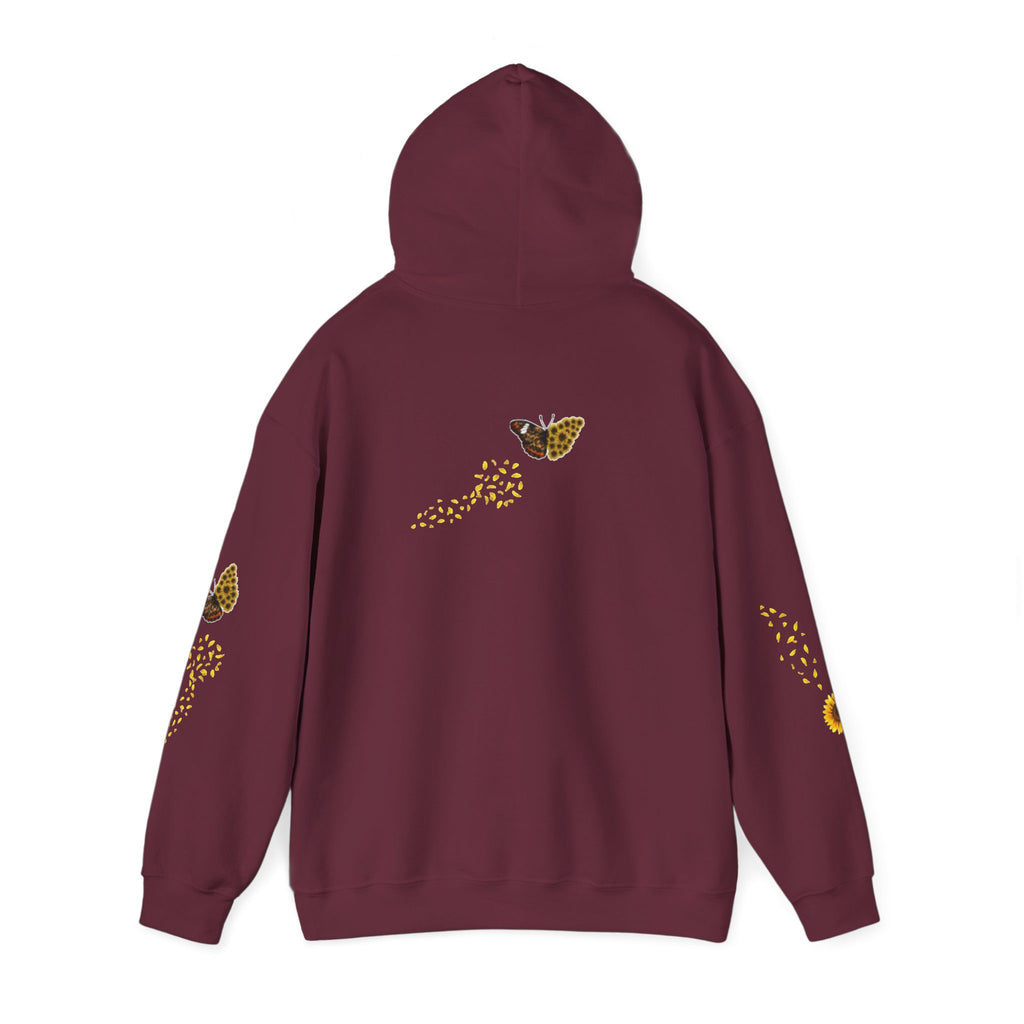 Sunflower Kitten Hoodie | Cute Cat, Sunflower Sleeve Design