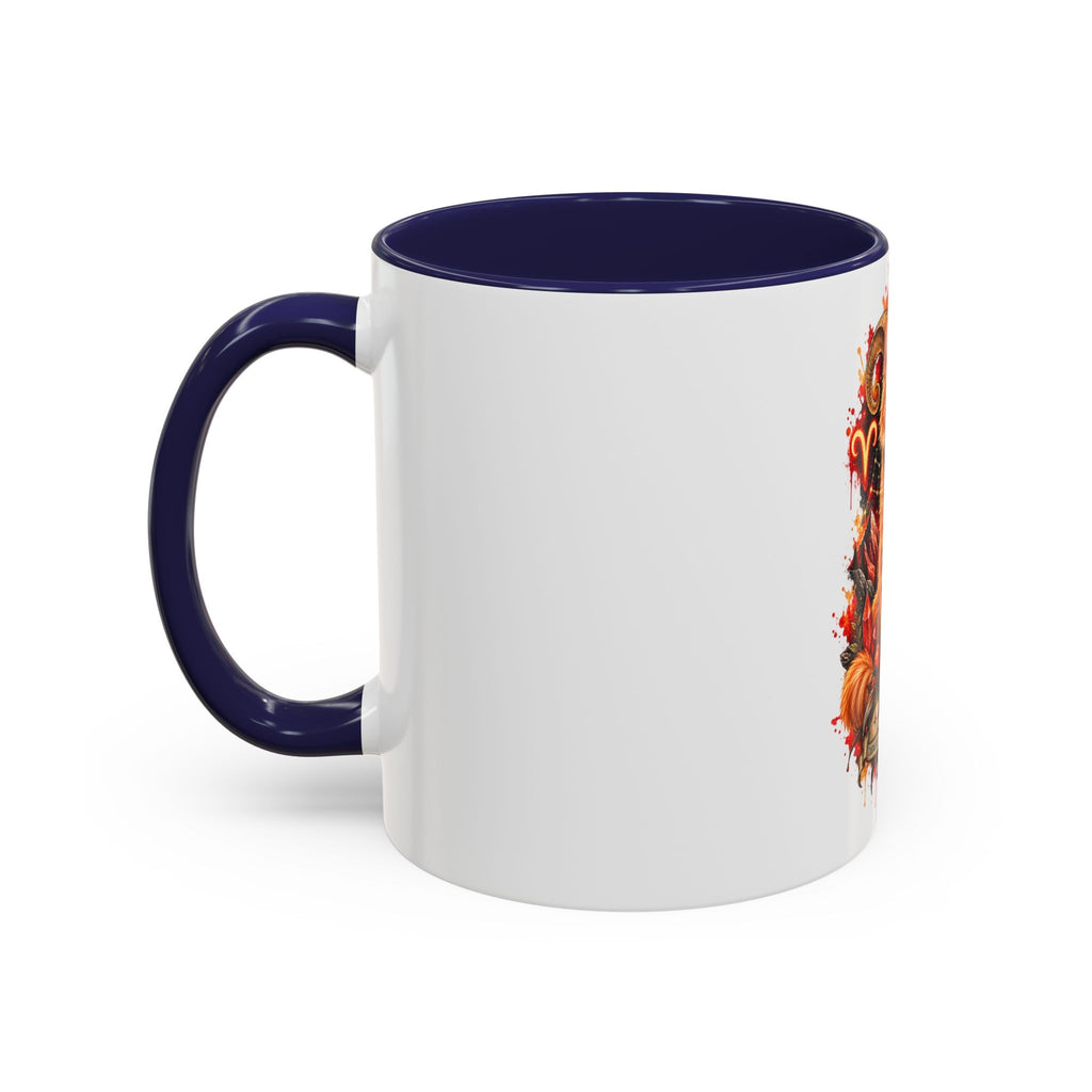 Aries Orange Tabby Cat Zodiac Coffee Mug – Cute Orange Tabby Astrology Accent Mug (11/15 oz)