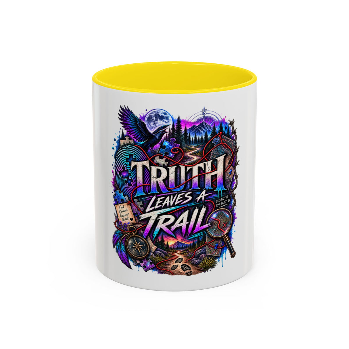 Truth Leaves a Trail Coffee Mug — Mystery Detective Noir Design (11/15 oz)
