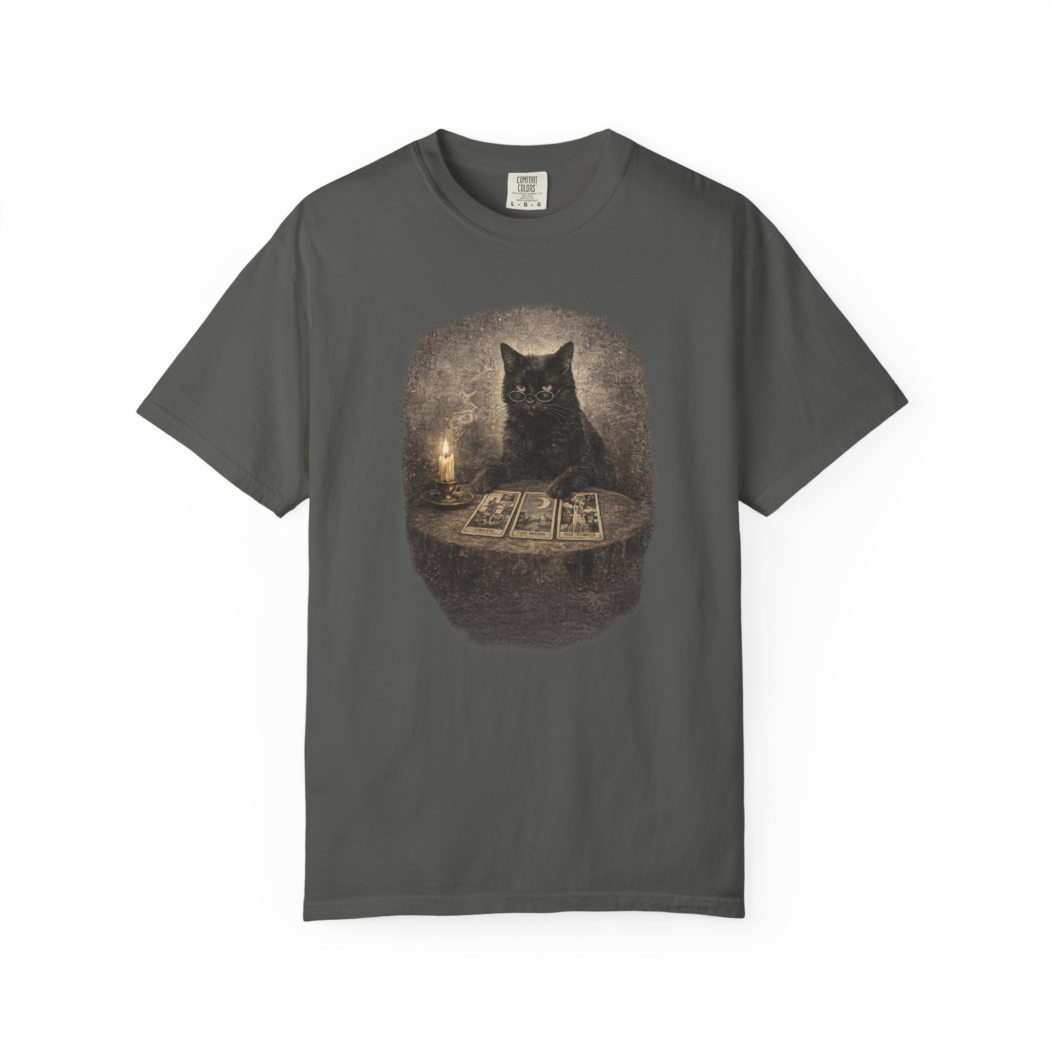 Tarot Cat T-Shirt — Black Cat Fortune Teller Graphic Tee