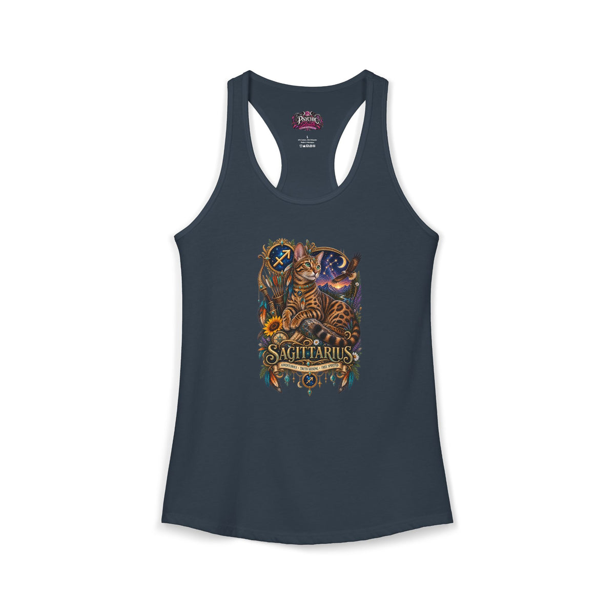 Sagittarius Bengal Cat Zodiac Tank- Celestial Astrology Cat Lover Tank