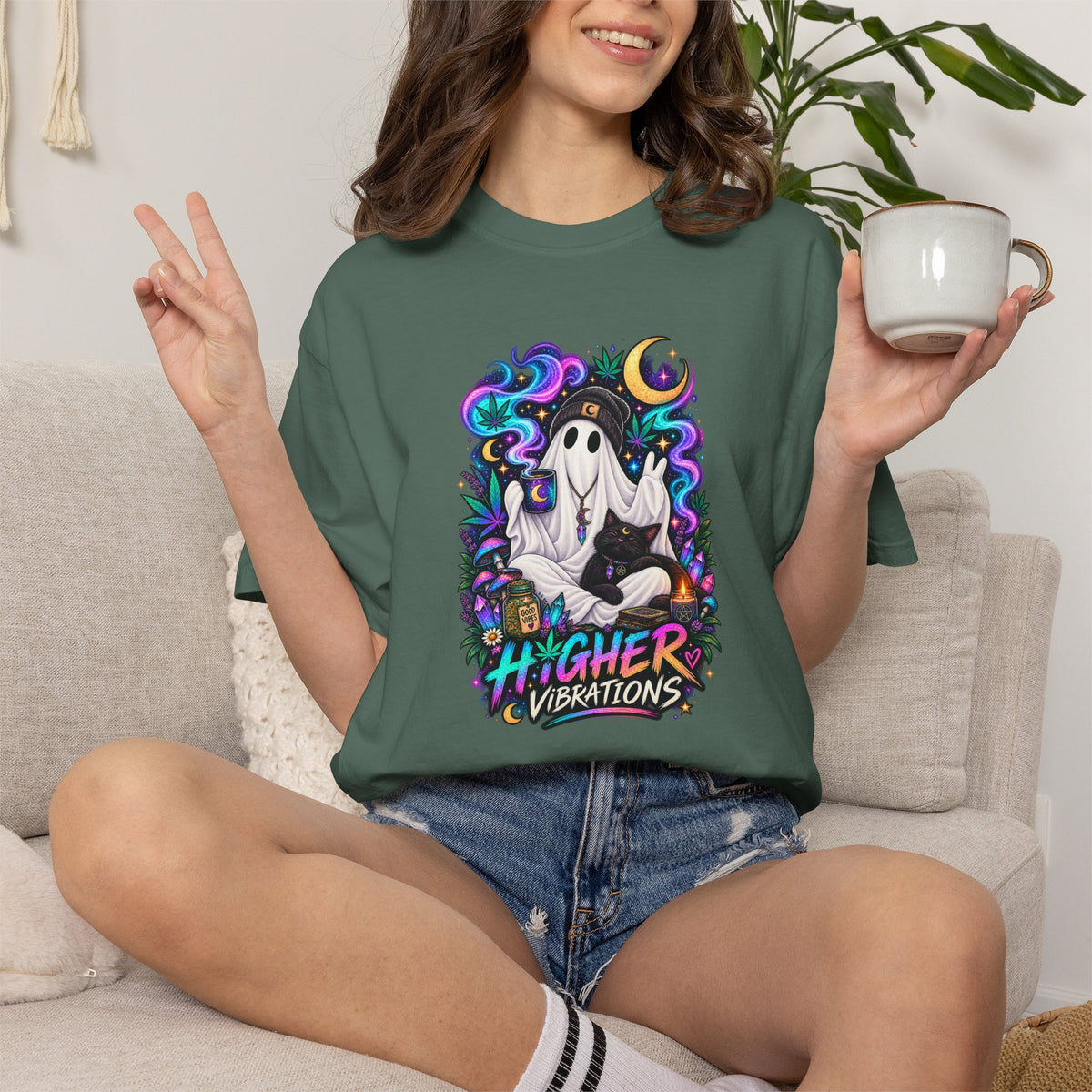 Higher Vibrations Ghost Graphic T-Shirt