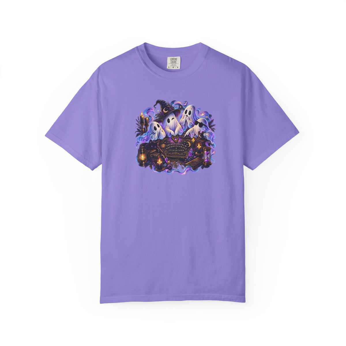 Halloween Ghost Crew T-Shirt — Spooky Night Pumpkin & Bats Graphic Tee
