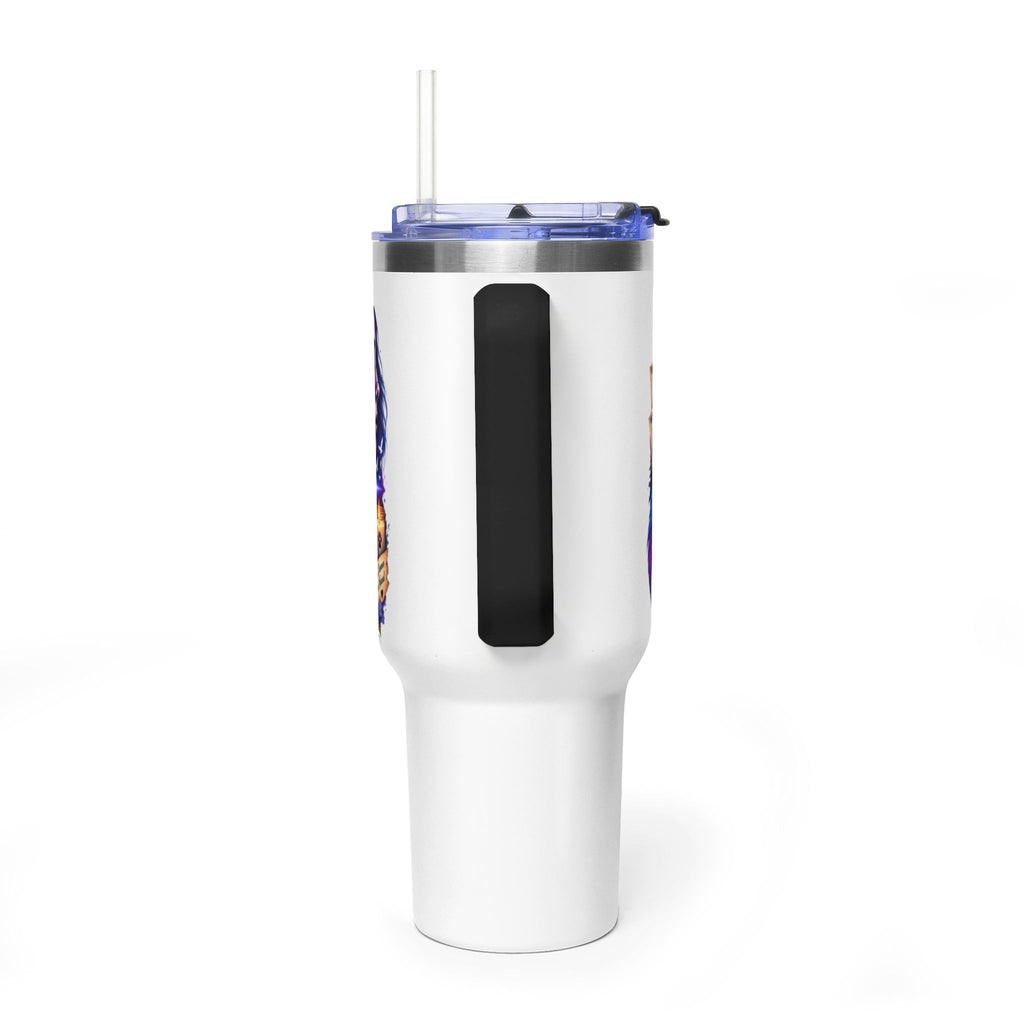 40oz Vacuum Tumbler - "Voices for Victims" Purple Feather Design