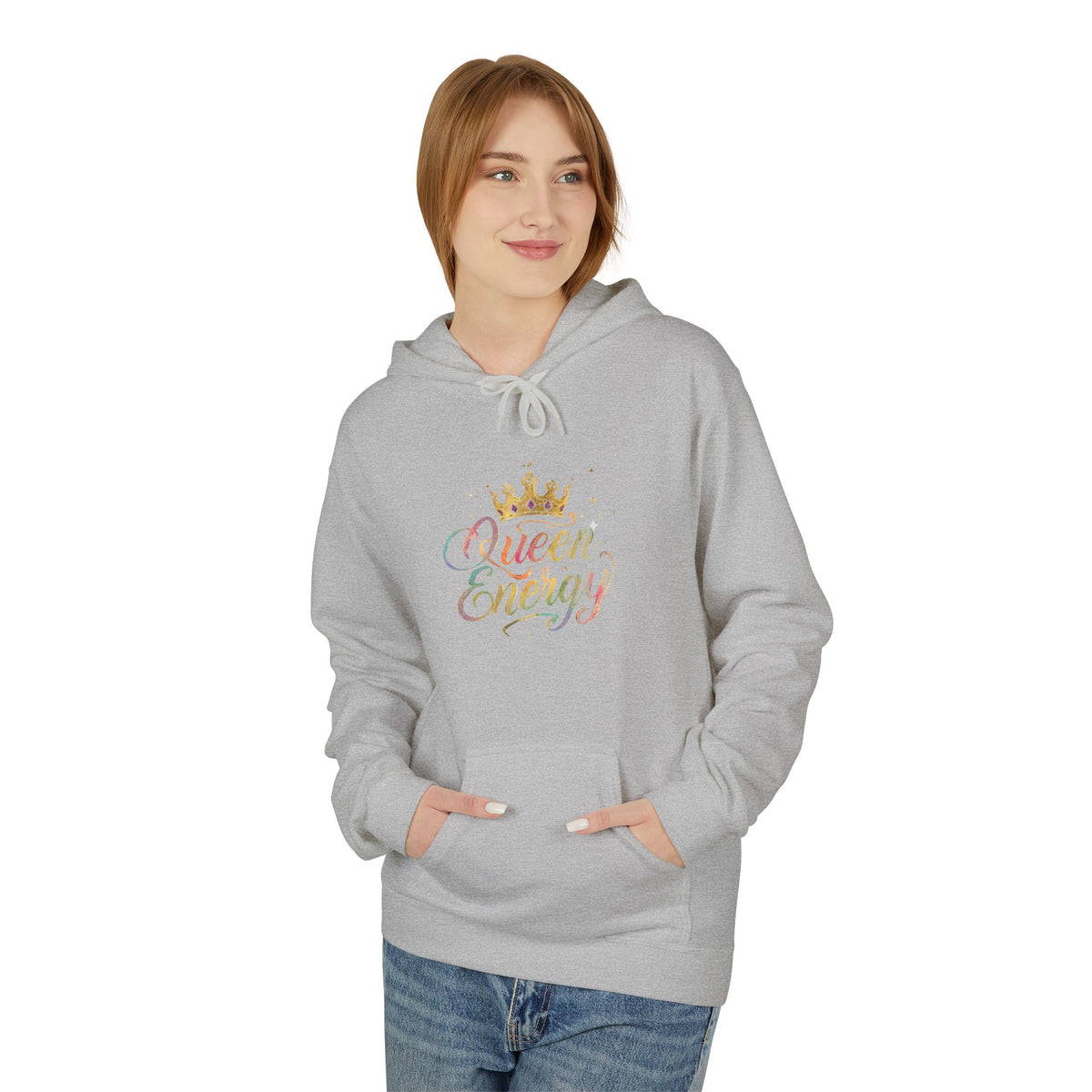 Queen Energy Hoodie – Pastel Script Crown Sweatshirt Classic