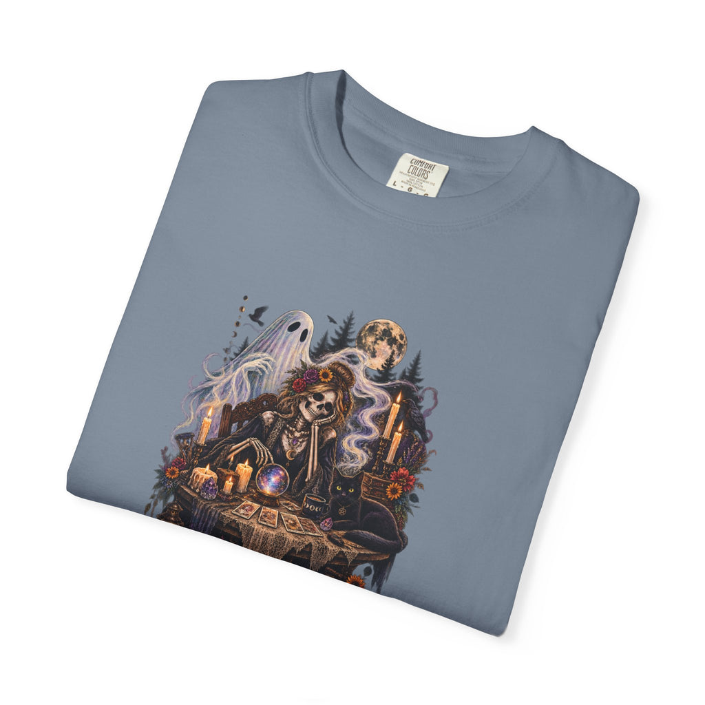 Tarot Seance Skeleton, Black Cat & Ghost Graphic Tee