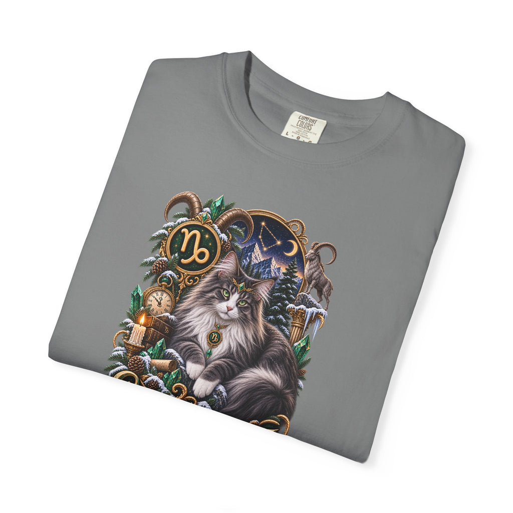 Capricorn Zodiac Norwegian Mountain Cat T-Shirt — Astrological Horoscope Tee