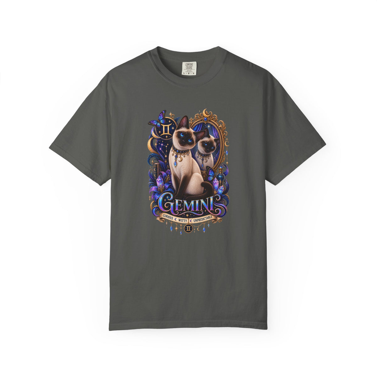 Gemini Siamese Zodiac Cats T-Shirt — Siamese Twin Astrology Tee
