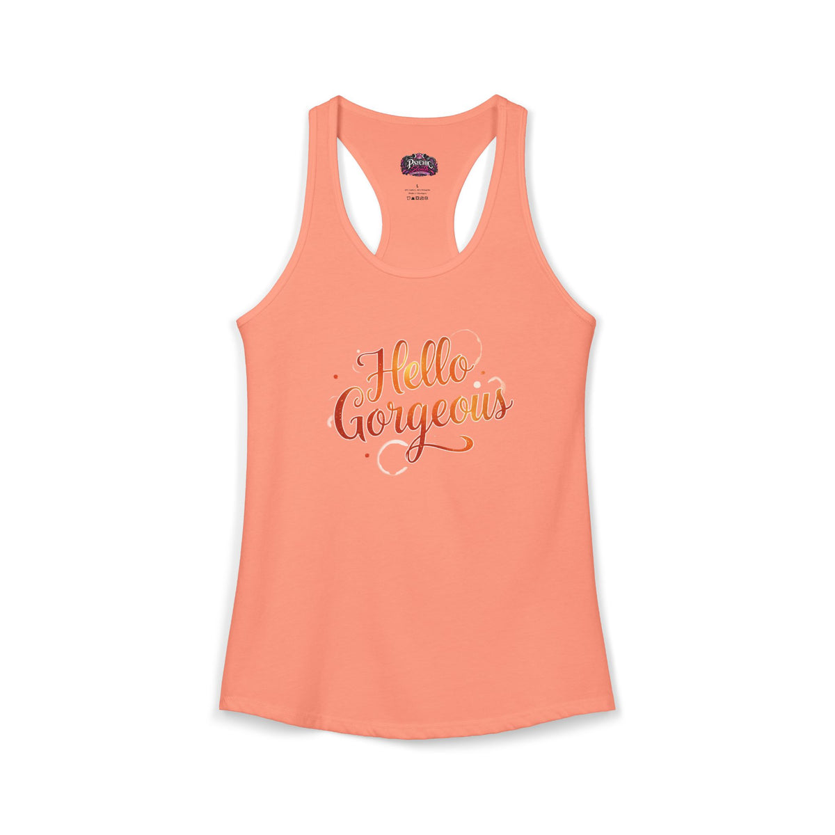 Sunset Hello Gorgeous Ideal Racerback Tank