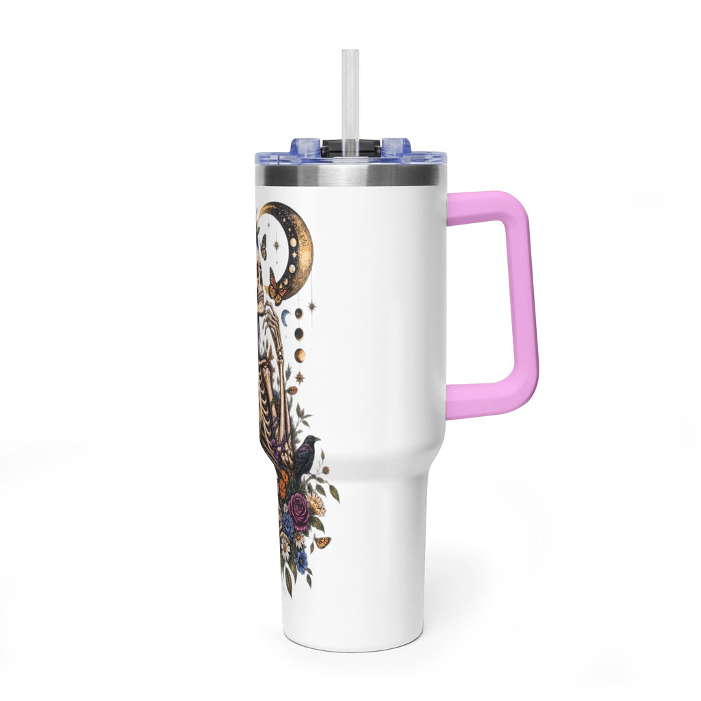 40oz Floral Skeleton Tumbler – Insulated Vacuum Travel Mug