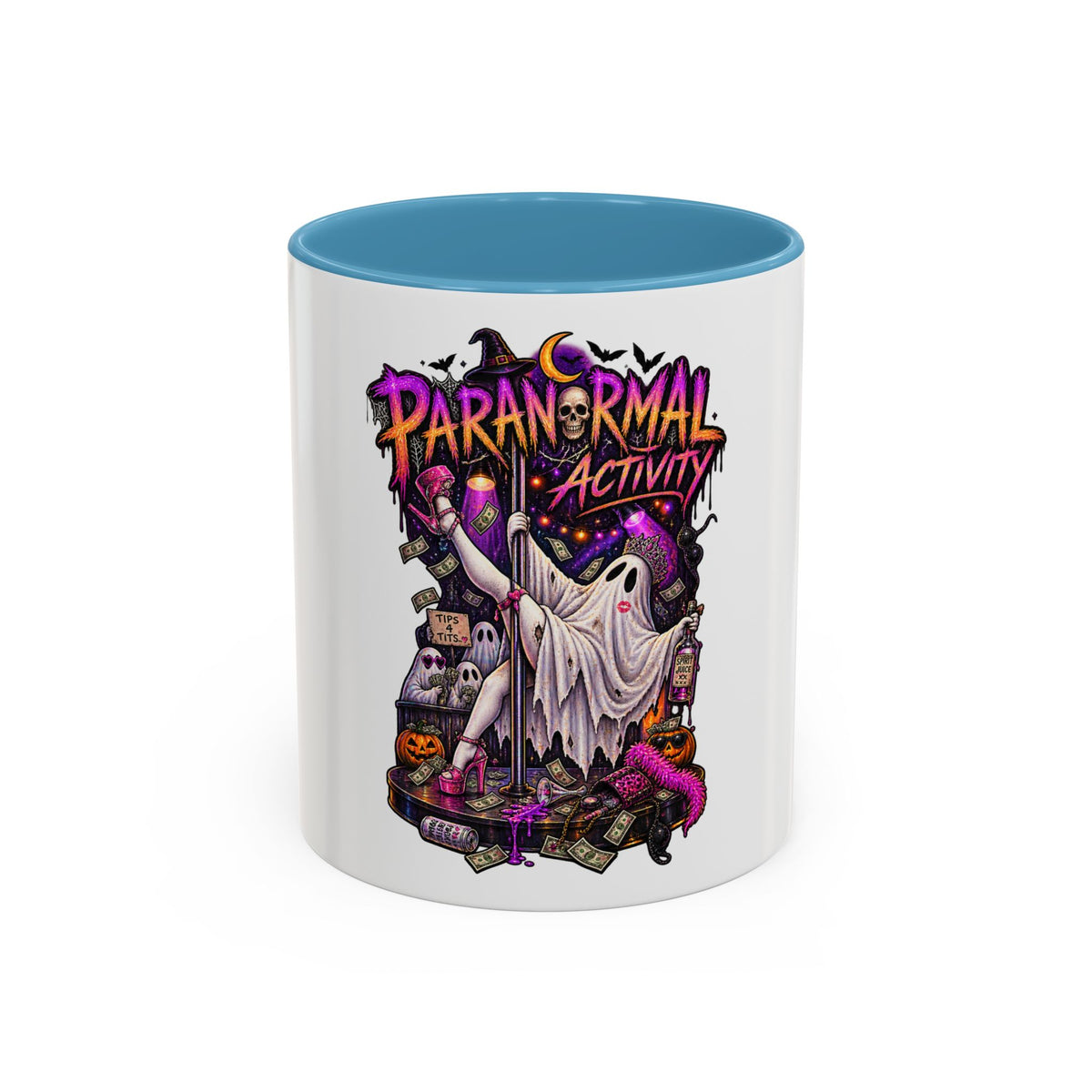 Coffee Mug — 'Paranormal Activity' Ghost Pole Dancing Halloween Accent Mug (11/15oz)