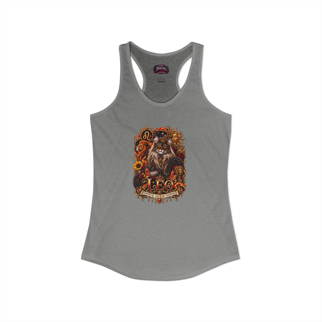 Leo Maine Coon Cat Zodiac Tank- Celestial Astrology Cat Lover Tank