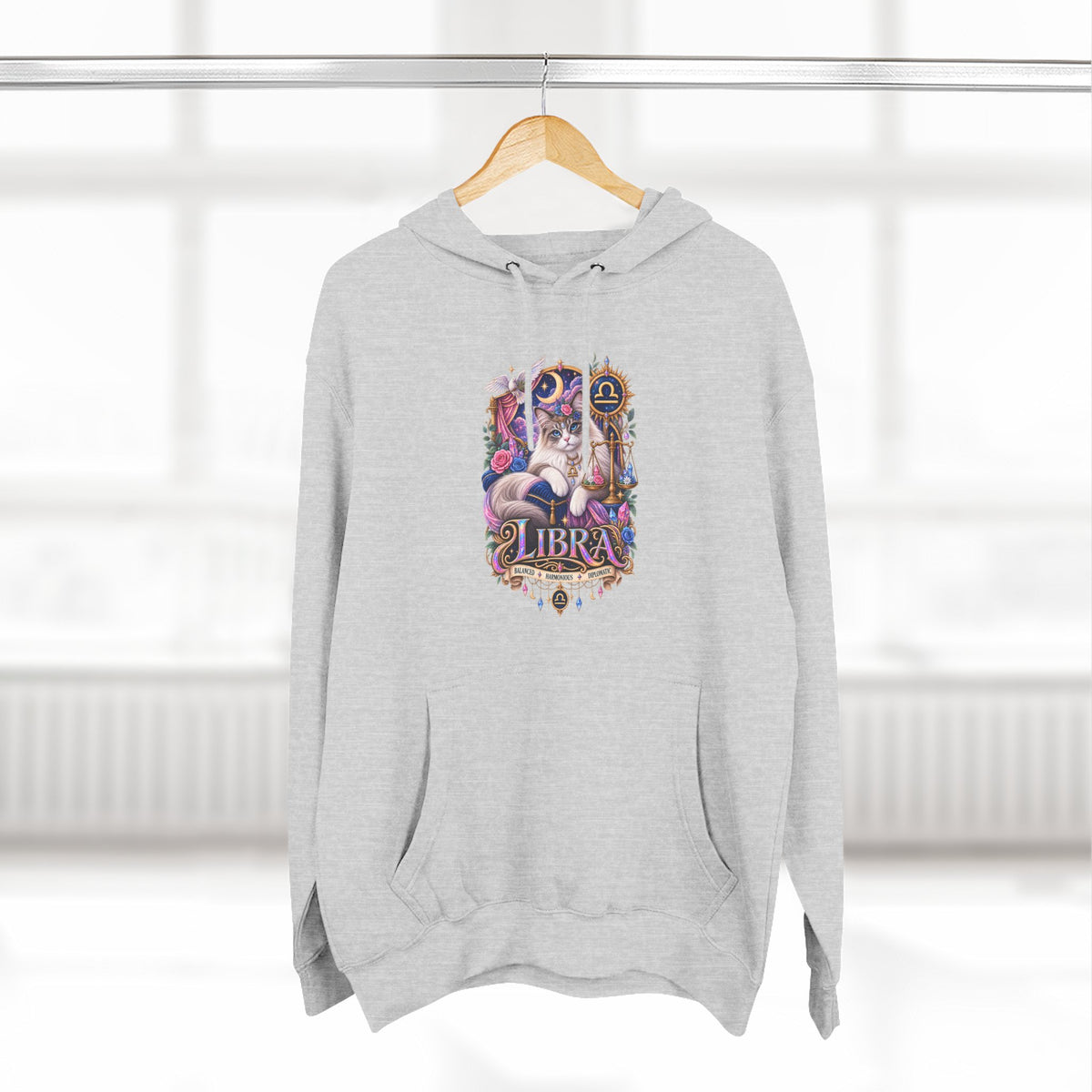 Libra Zodiac Hoodie — Persian Artistic Astrological Sign Sweatshirt