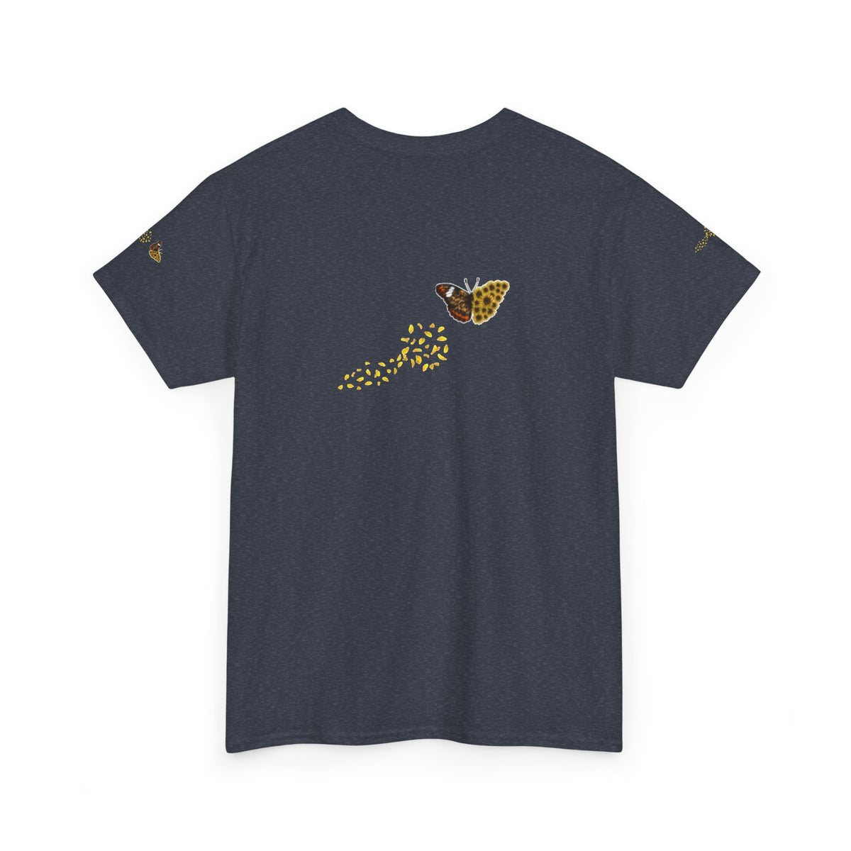 Sunflower Kitten Tee | Butterfly Accent, Floral Cat Shirt