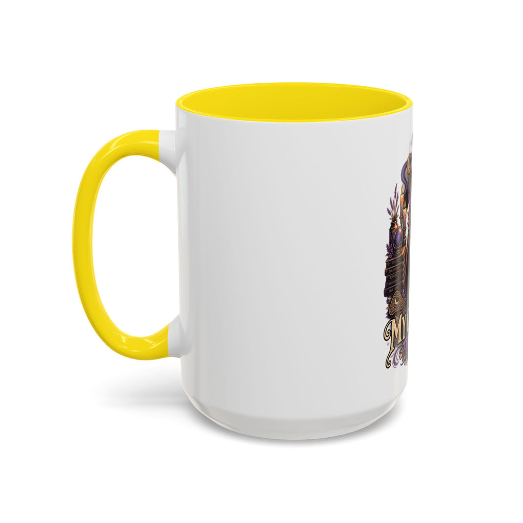 My Cat Sees Them Too Accent Coffee Mug – Halloween Cat & Ghost 11/15oz