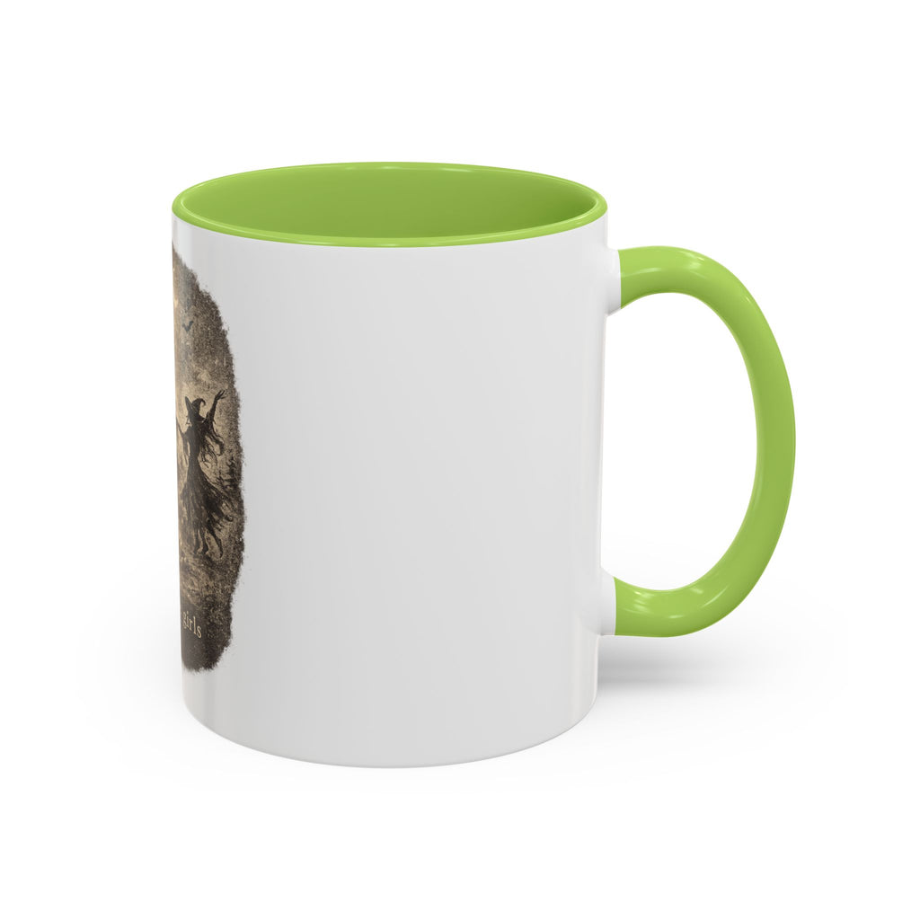 Witch Circle Coffee Mug — "Girls Will Be Girls" Vintage Halloween Accent Mug