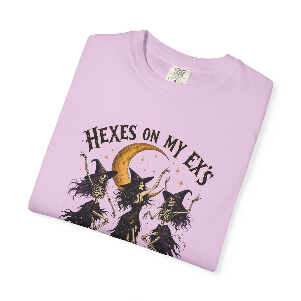 Witches and skeleton Graphic T-Shirt — "Hexes On My Ex's" Moon Witch Tee