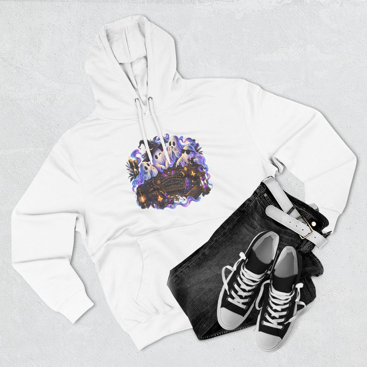 Funny Ghosts with Spirit Board Hoodie — Halloween Ghosts & Haunted Night Pullover
