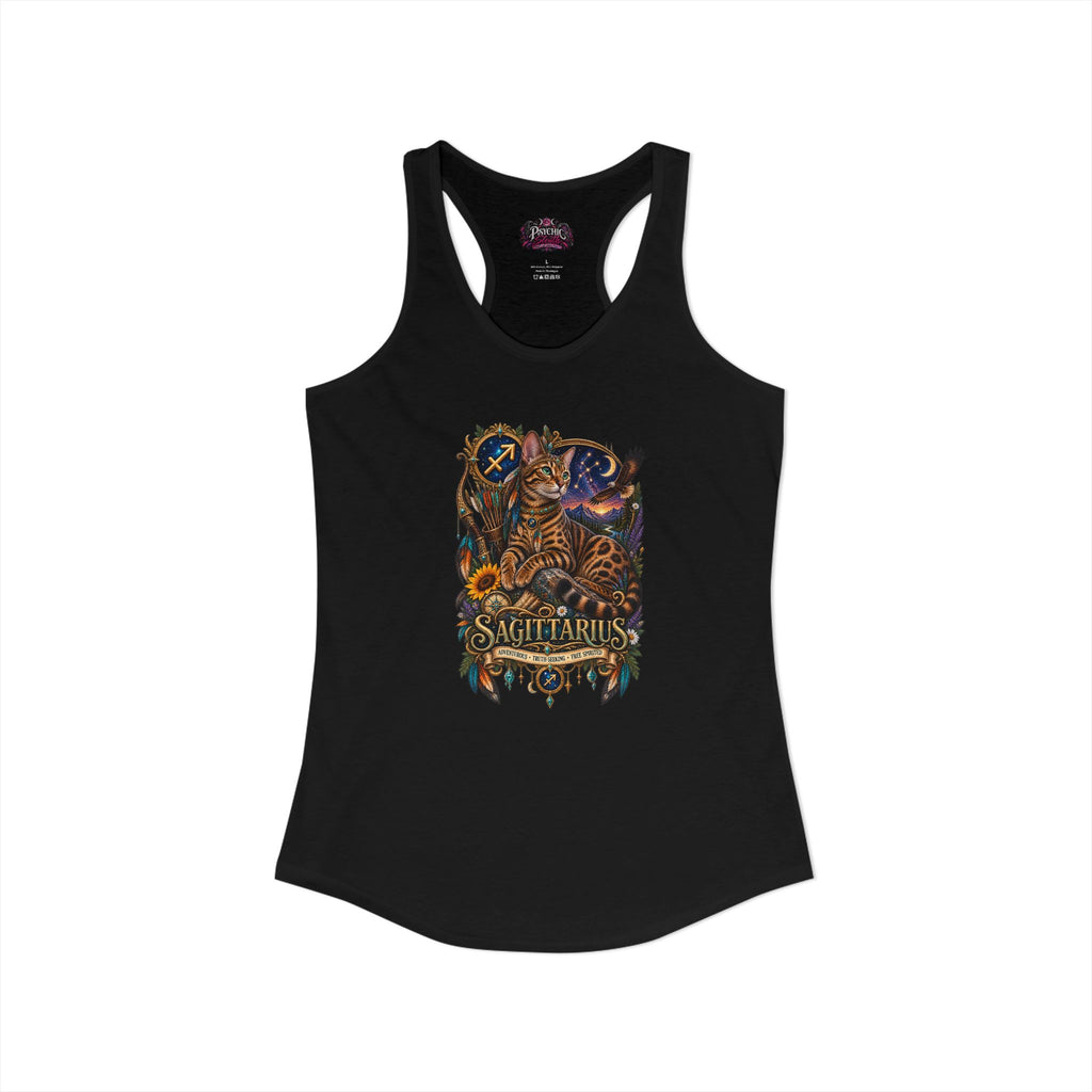 Sagittarius Bengal Cat Zodiac Tank- Celestial Astrology Cat Lover Tank