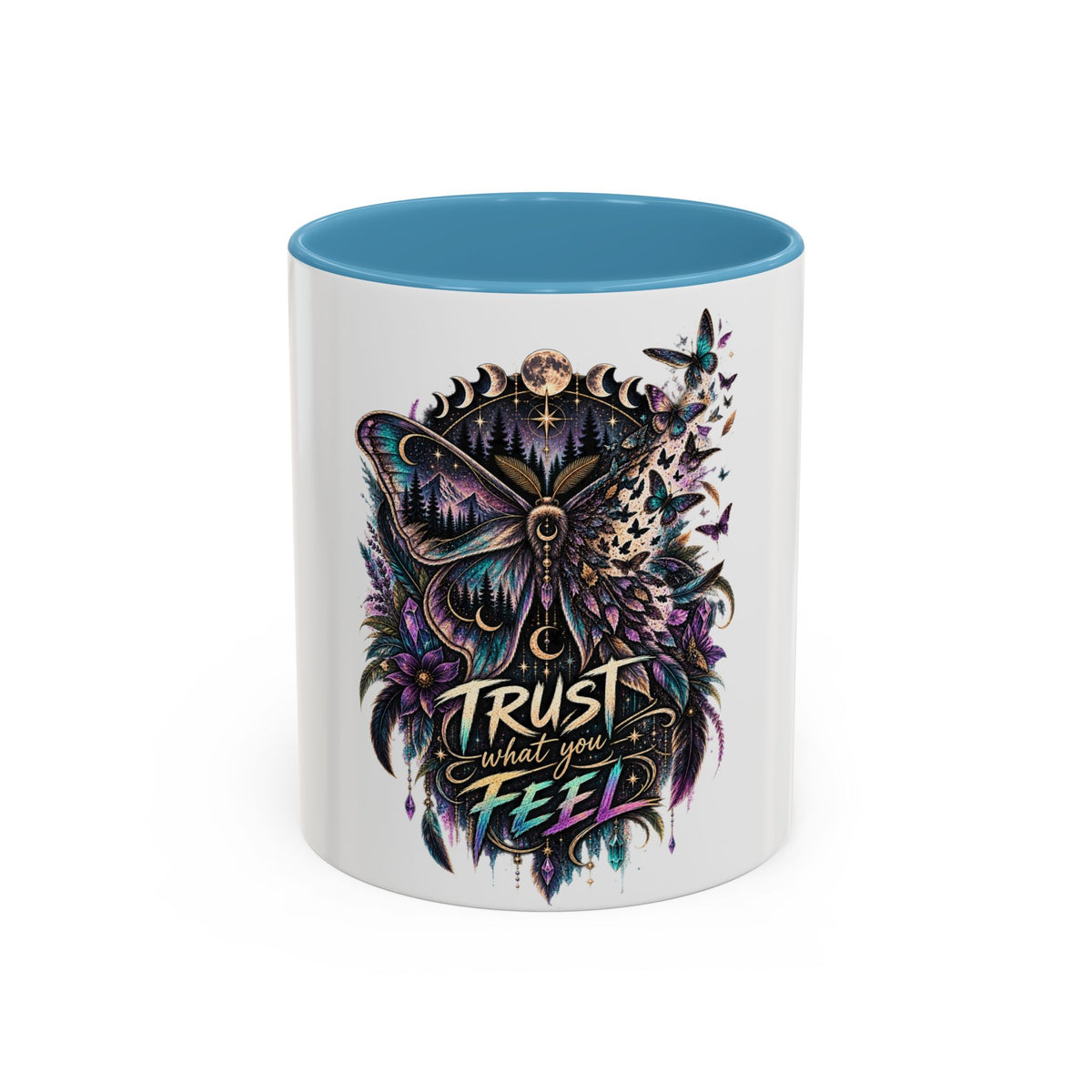 Trust What You Feel Moth Coffee Mug – Inspirational 11/15oz Accent Mug
