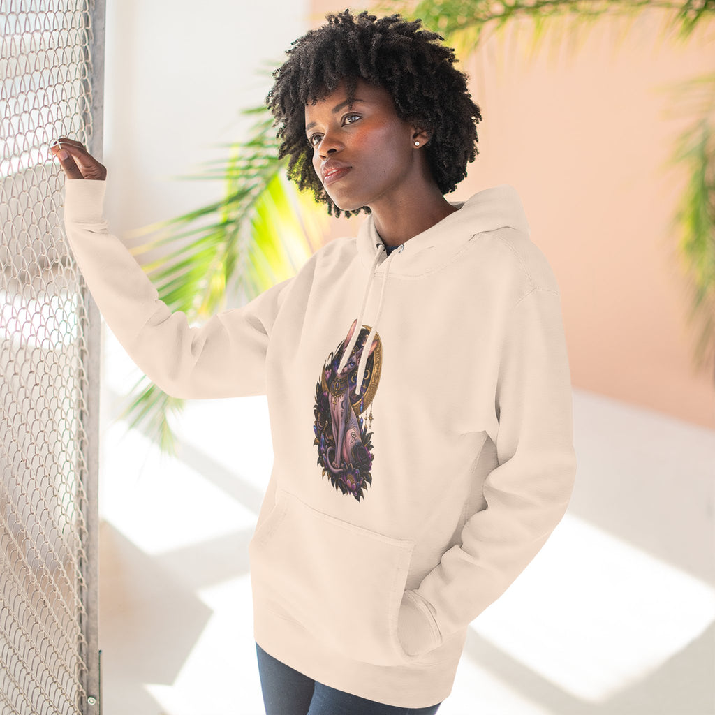 Mystic Moon Egyptian Sphynx Cat Hoodie — Gothic Feline Graphic Pullover