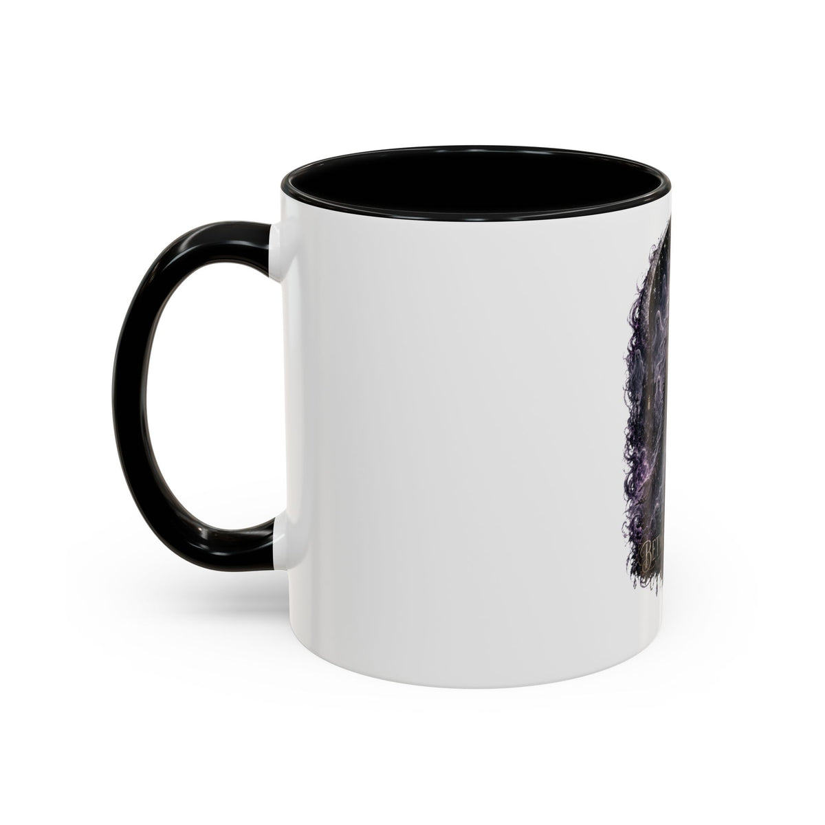 Between Worlds Accent Coffee Mug — Gothic Fantasy Witch Illustration (11/15oz)