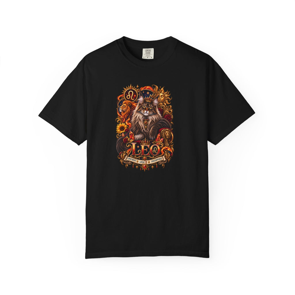 Leo Zodiac Cats T-Shirt — Maine coon Astrology Tee