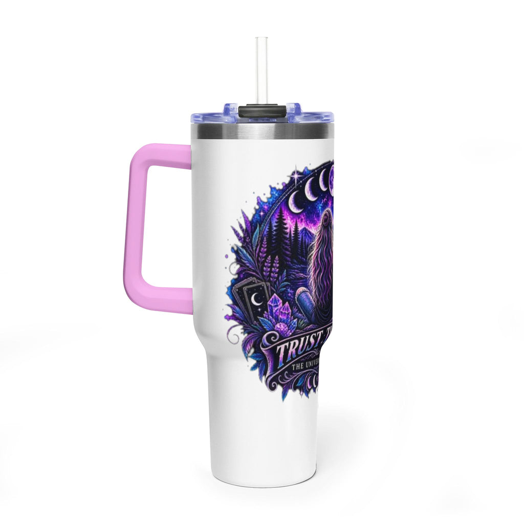 40oz Vacuum Tumbler – 'Trust the Signs' Moonlit Forest Design