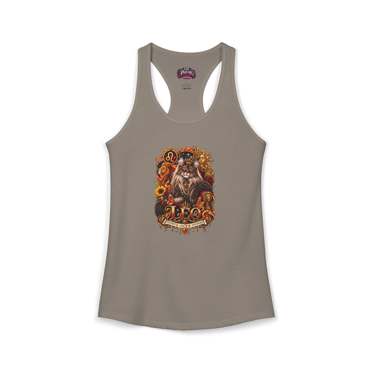 Leo Maine Coon Cat Zodiac Tank- Celestial Astrology Cat Lover Tank